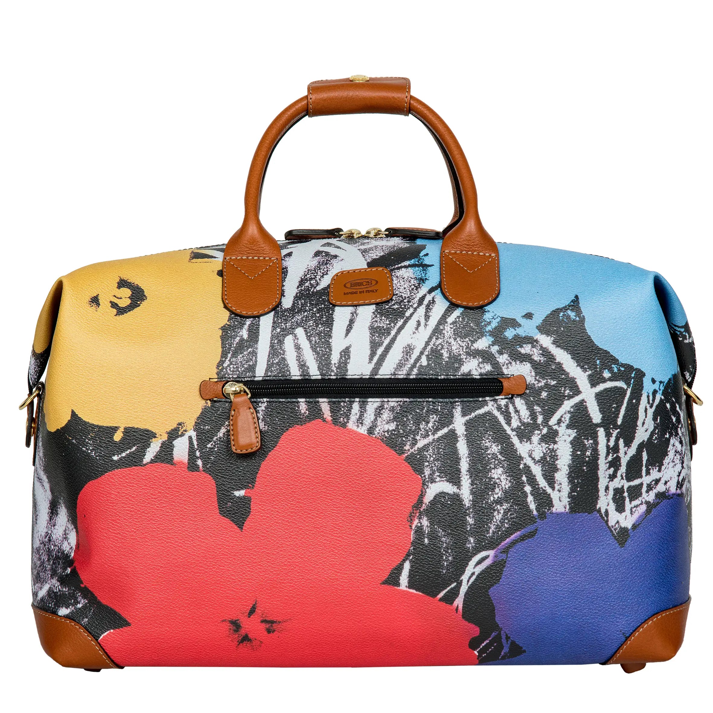 Brics Andy Warhol travel bag 43 cm - Black Colored Flowers