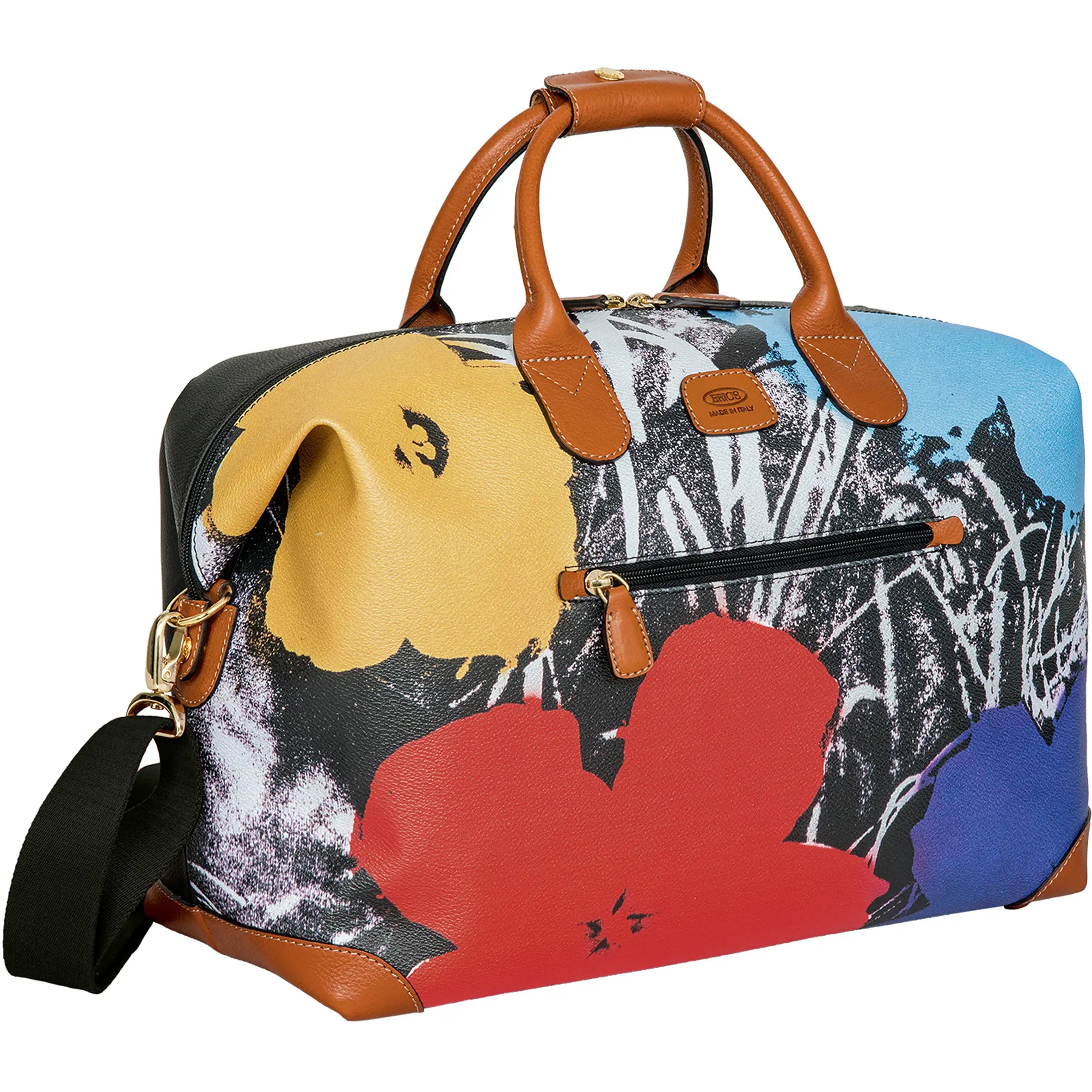 Brics Andy Warhol travel bag 43 cm - Black Colored Flowers