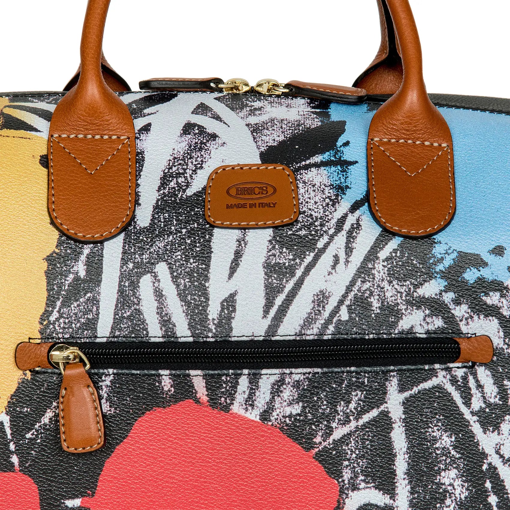 Brics Andy Warhol travel bag 43 cm - Black Colored Flowers