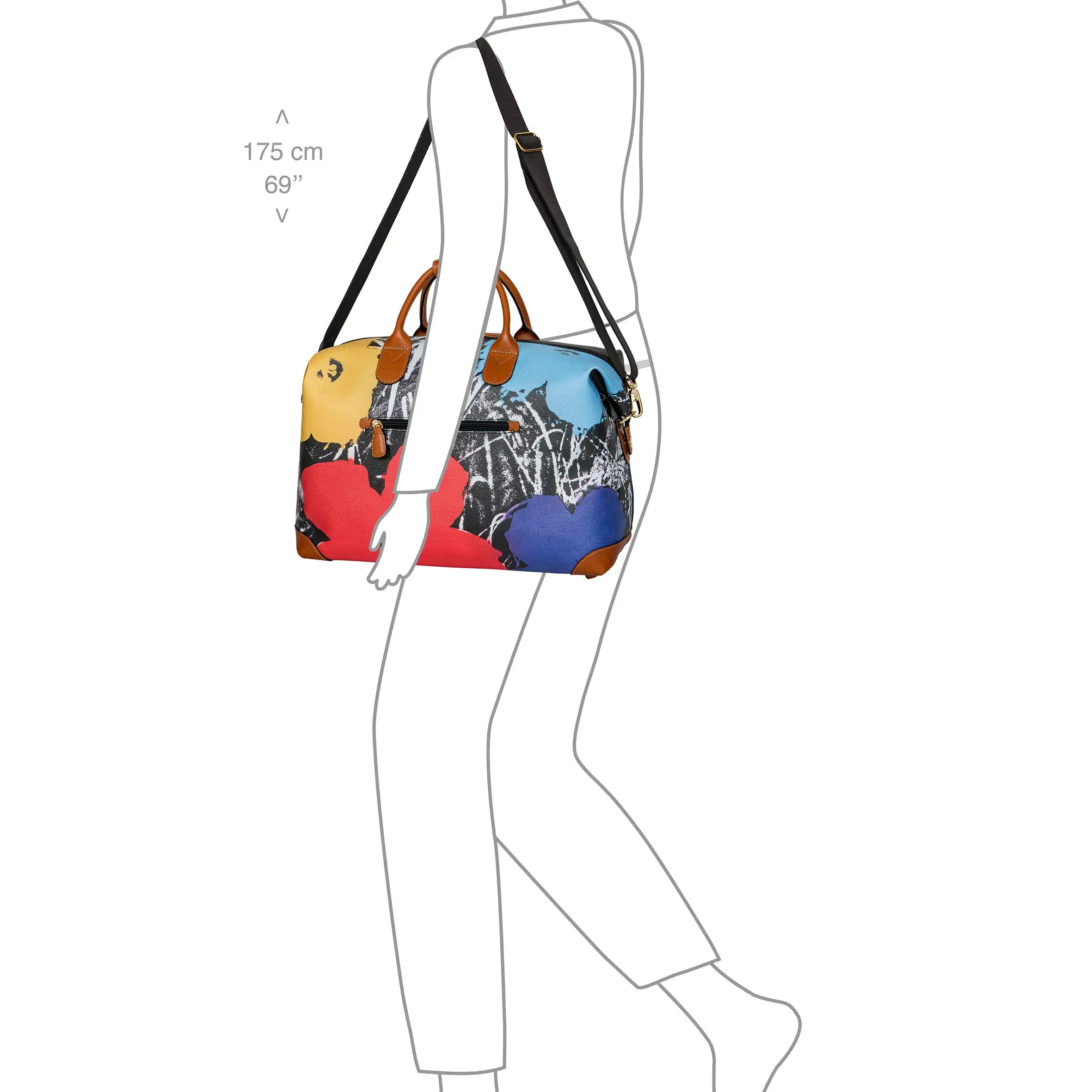 Brics Andy Warhol travel bag 43 cm - Black Colored Flowers