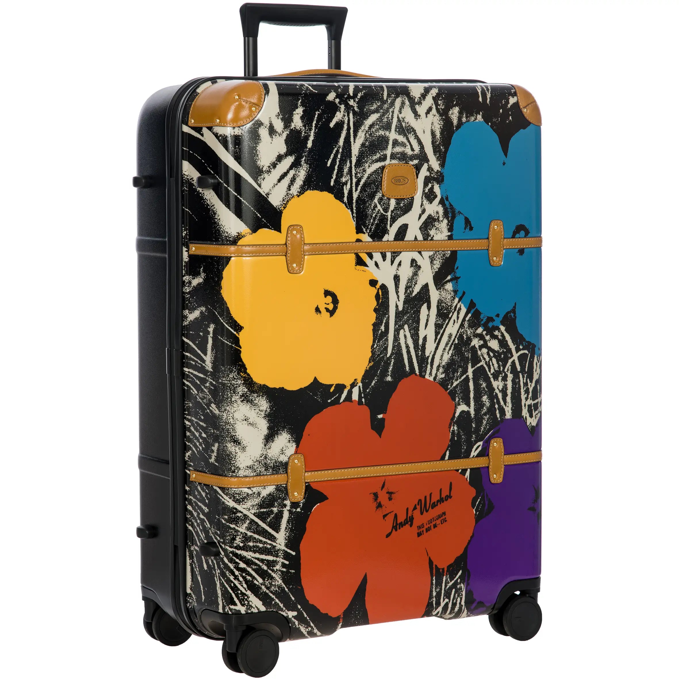 Brics Andy Warhol 4-wheel trolley 76 cm - Black Colored Flowers
