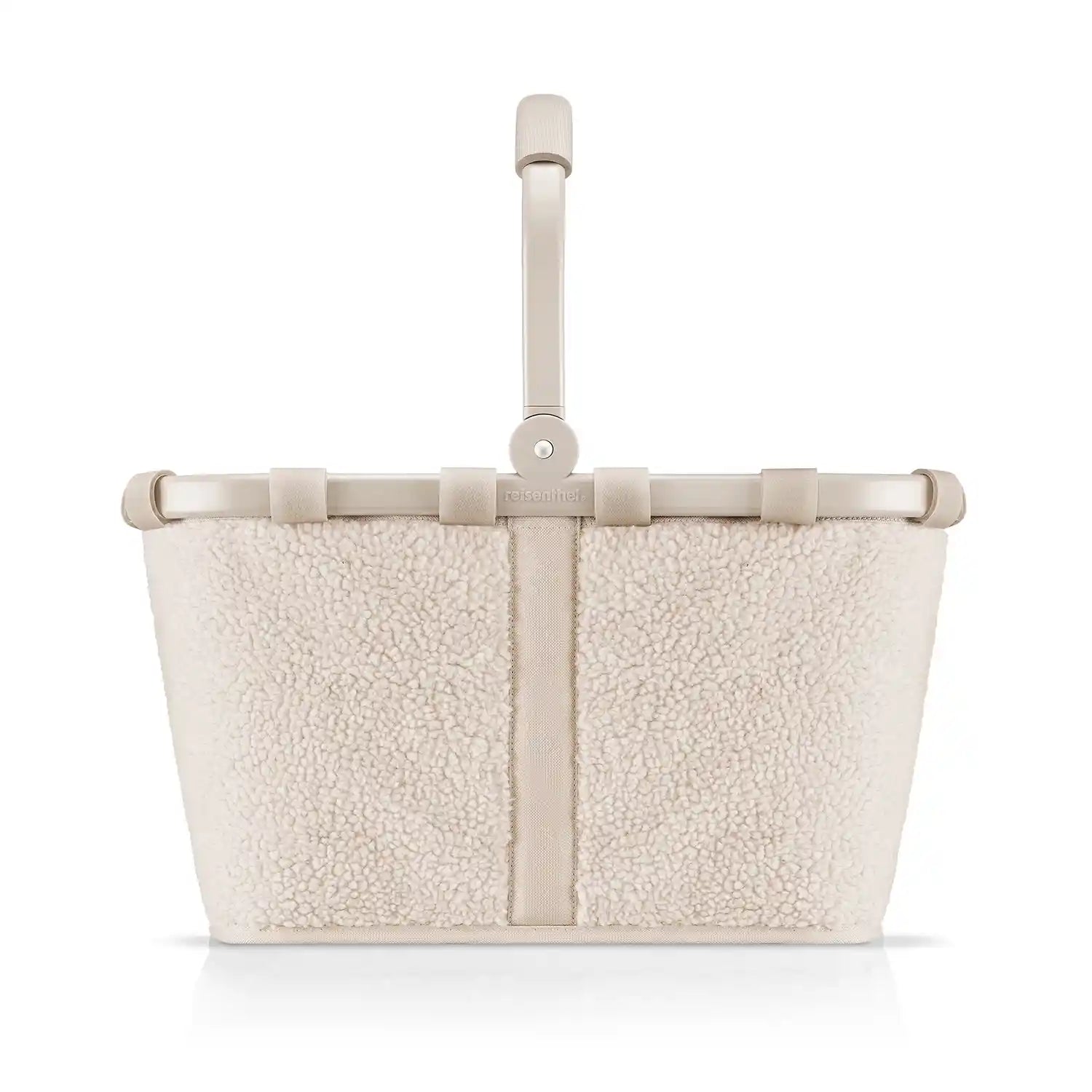 Reisenthel Carrybag Einkaufskorb 48 cm in Beige Teddy Sand mit Aluminiumrahmen