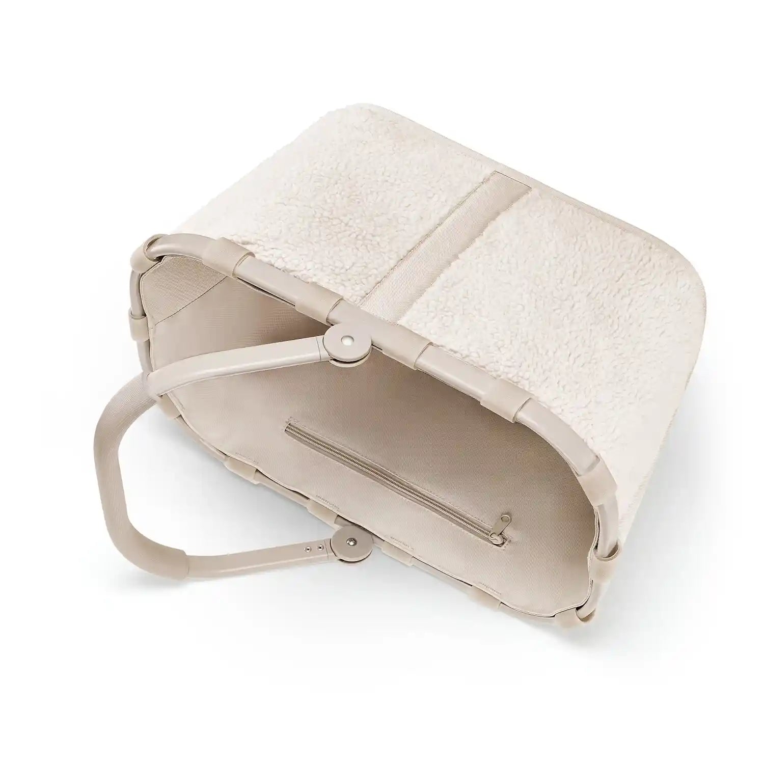 Innenansicht Reisenthel Carrybag Einkaufskorb 48 cm Teddy Sand mit großem Stauraum und Reißverschlussfach