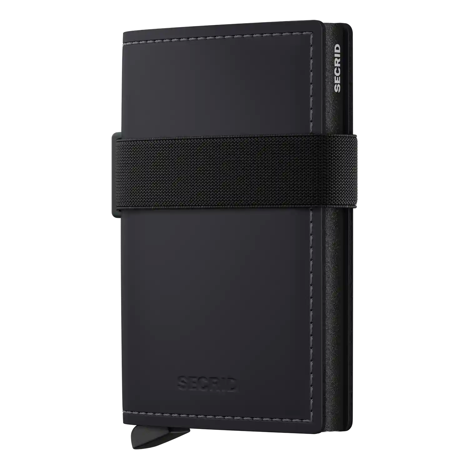 Secrid Bandwallet Matte Black-Black - Kompakte Geldbörse mit Gummiband 10 cm