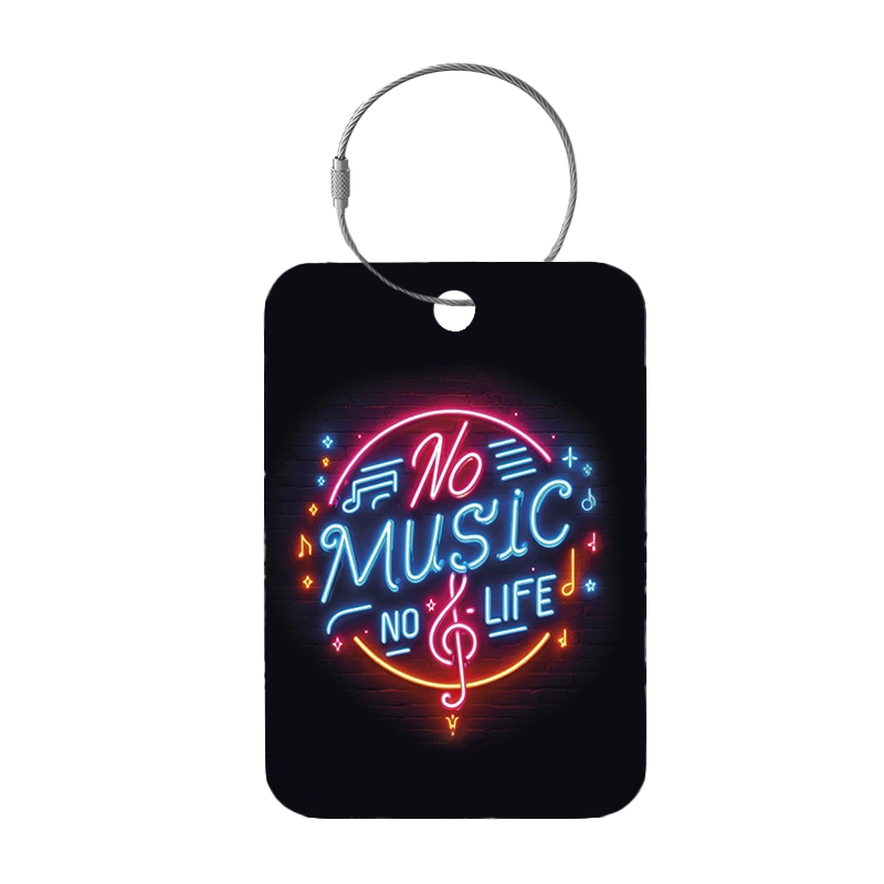 Tag-It Gepäckanhänger 9 cm - No Music - Schwarz