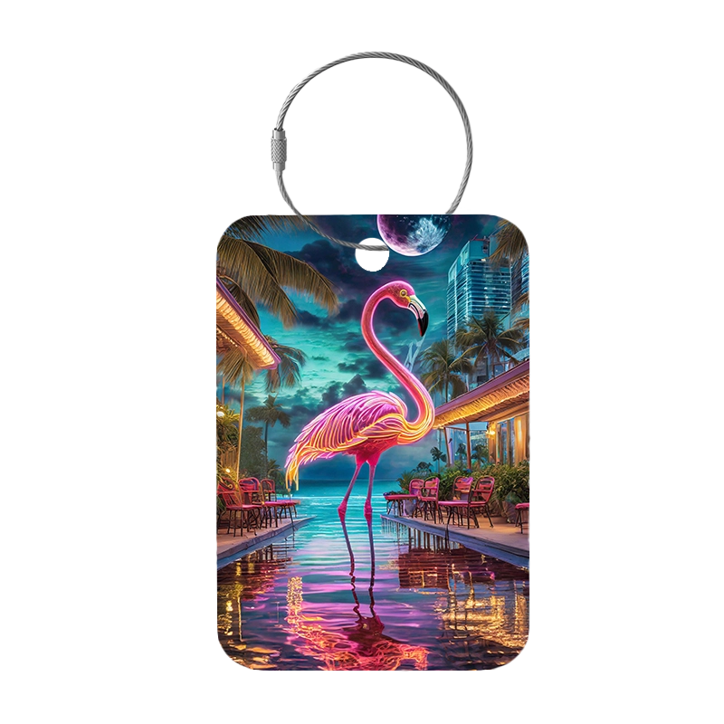Tag-It Luggage Tag 9 cm - Flamingo - Colorful