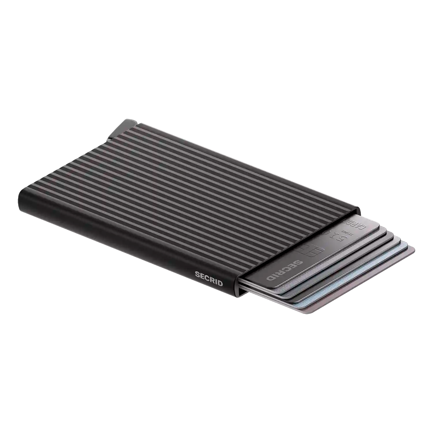 Secrid Cardprotector Fluted Black+ - Premium Aluminium mit gerillter Oberfläche ähnliche wie bei Rimowa
