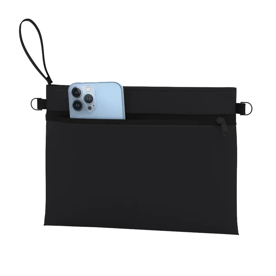 CabinZero Classic Sacoche Umhängetasche 2,5L 27 cm in Absolute Black - Reißverschlussfach hinten