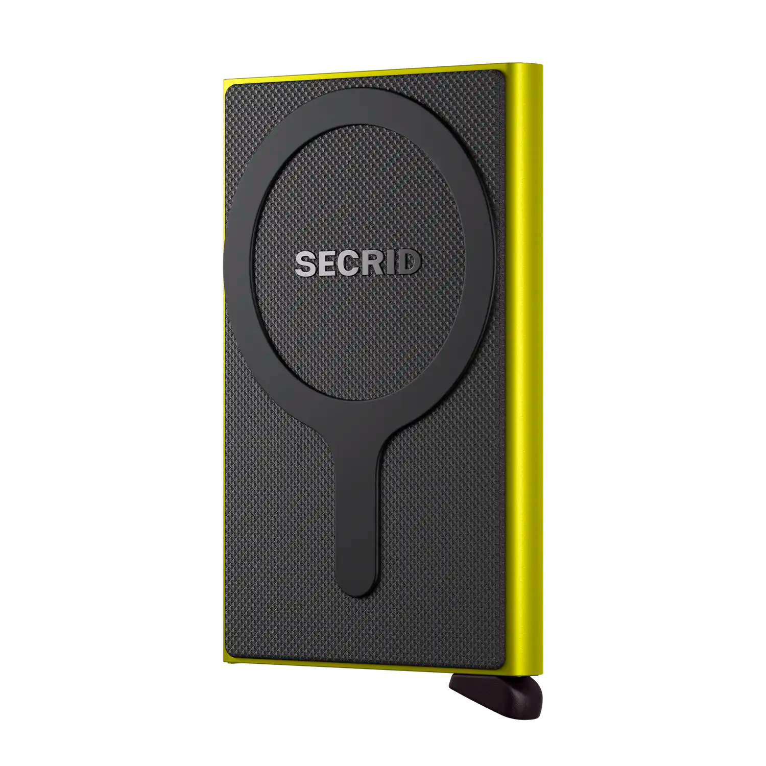 Secrid Cardprotector for MagSafe Lime – Vorderansicht des Aluminium-Kartenetuis in Limettengrün