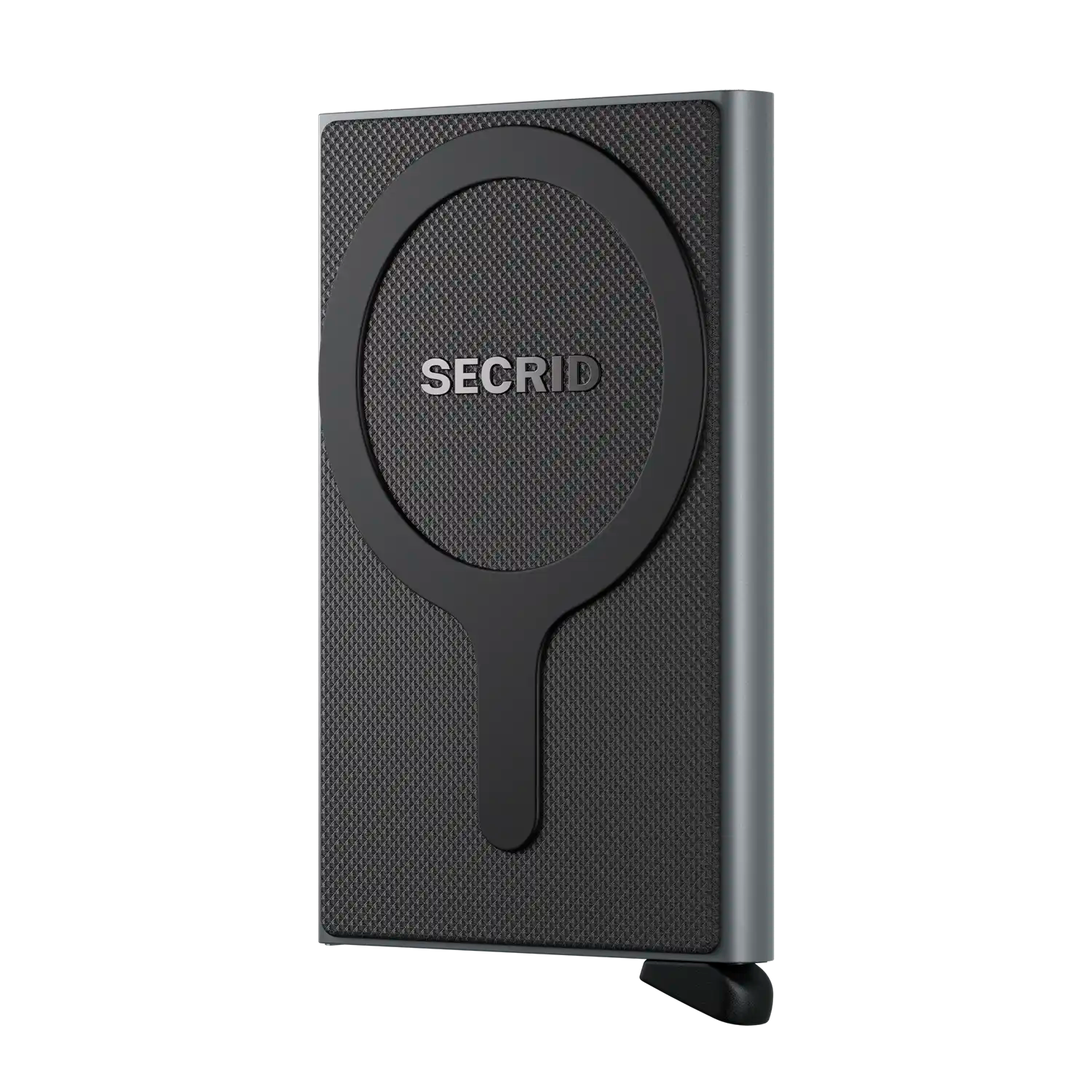 Secrid Cardprotector for MagSafe Titanium – Vorderansicht des schlanken Aluminium-Kartenetuis