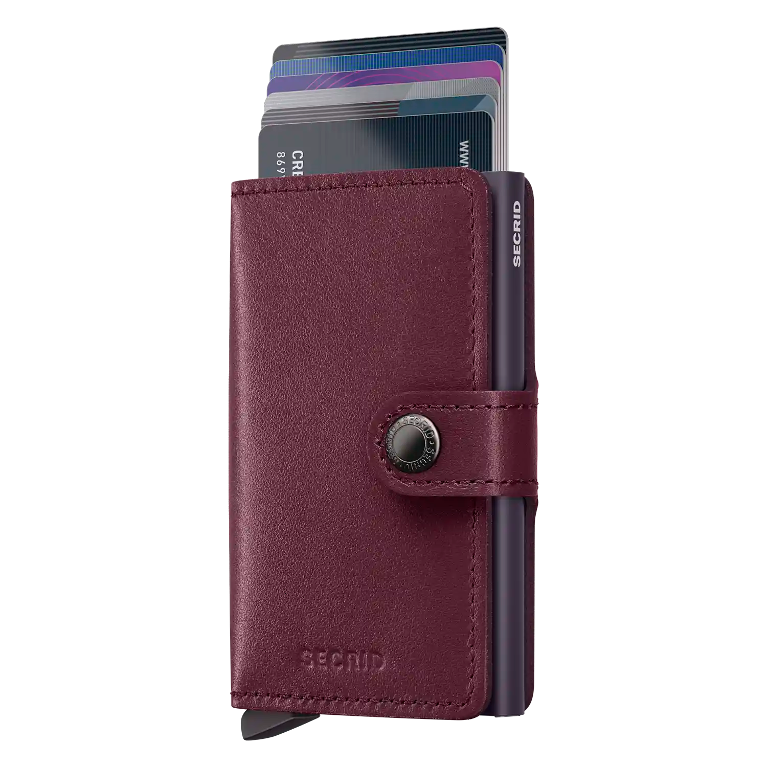 Secrid Wallets Miniwallet Original 10 cm in Cranberry - Unifarbiges Design mit schöner Lederoberfläche