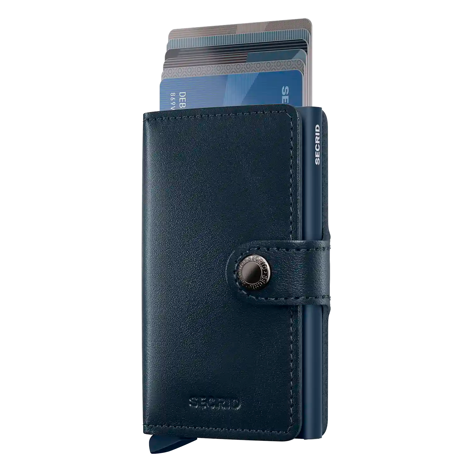Secrid Miniwallet Navy-Navy Leder - Hochwertige Verarbeitung mit Kartenfach