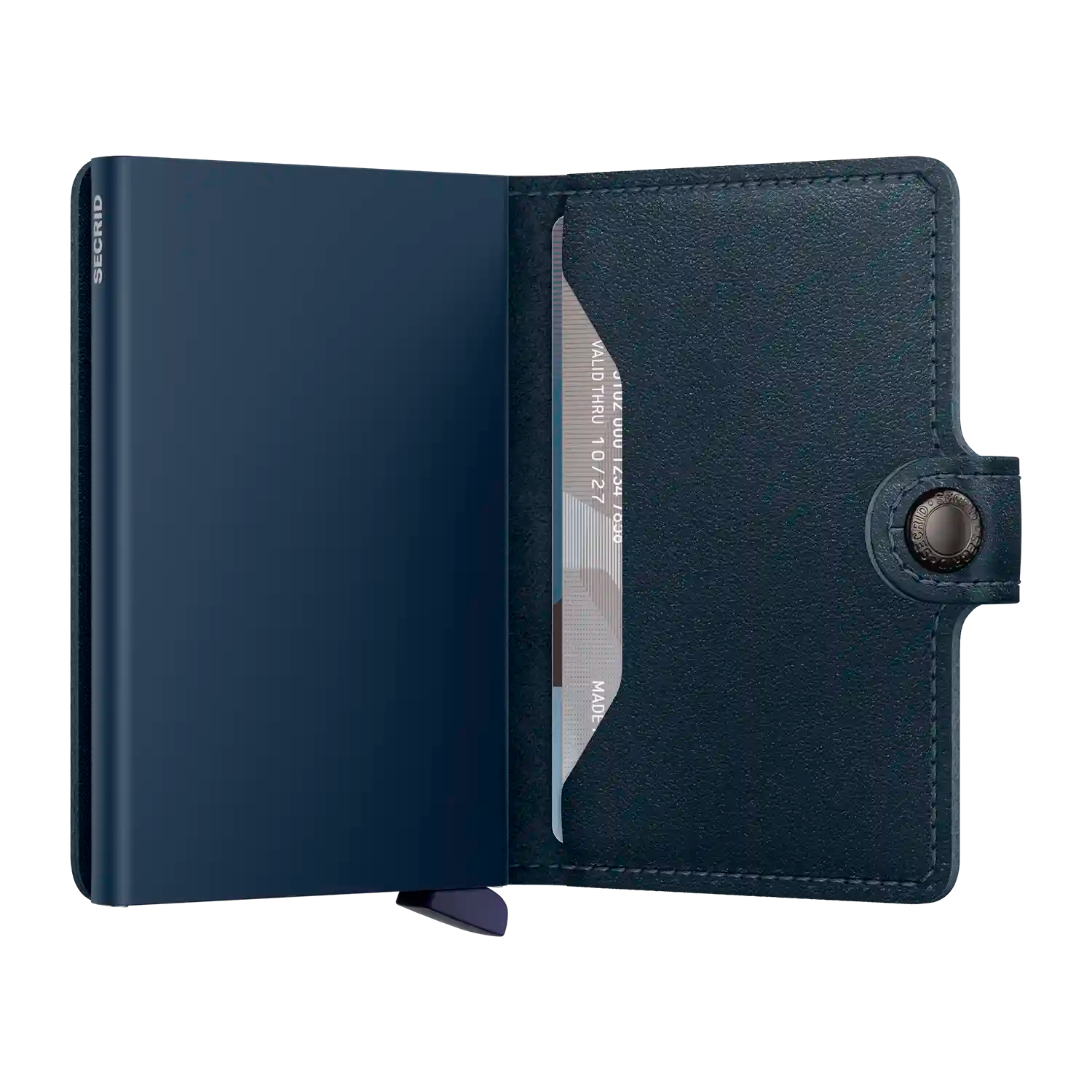 Secrid Miniwallet 10 cm Navy-Nav - Aufgeklapptes Wallet mit Kartenfach