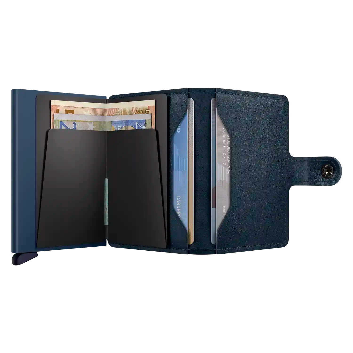 Secrid Miniwallet 10 cm Navy-Nav - Aufgeklapptes Wallet mit Scheinfach
