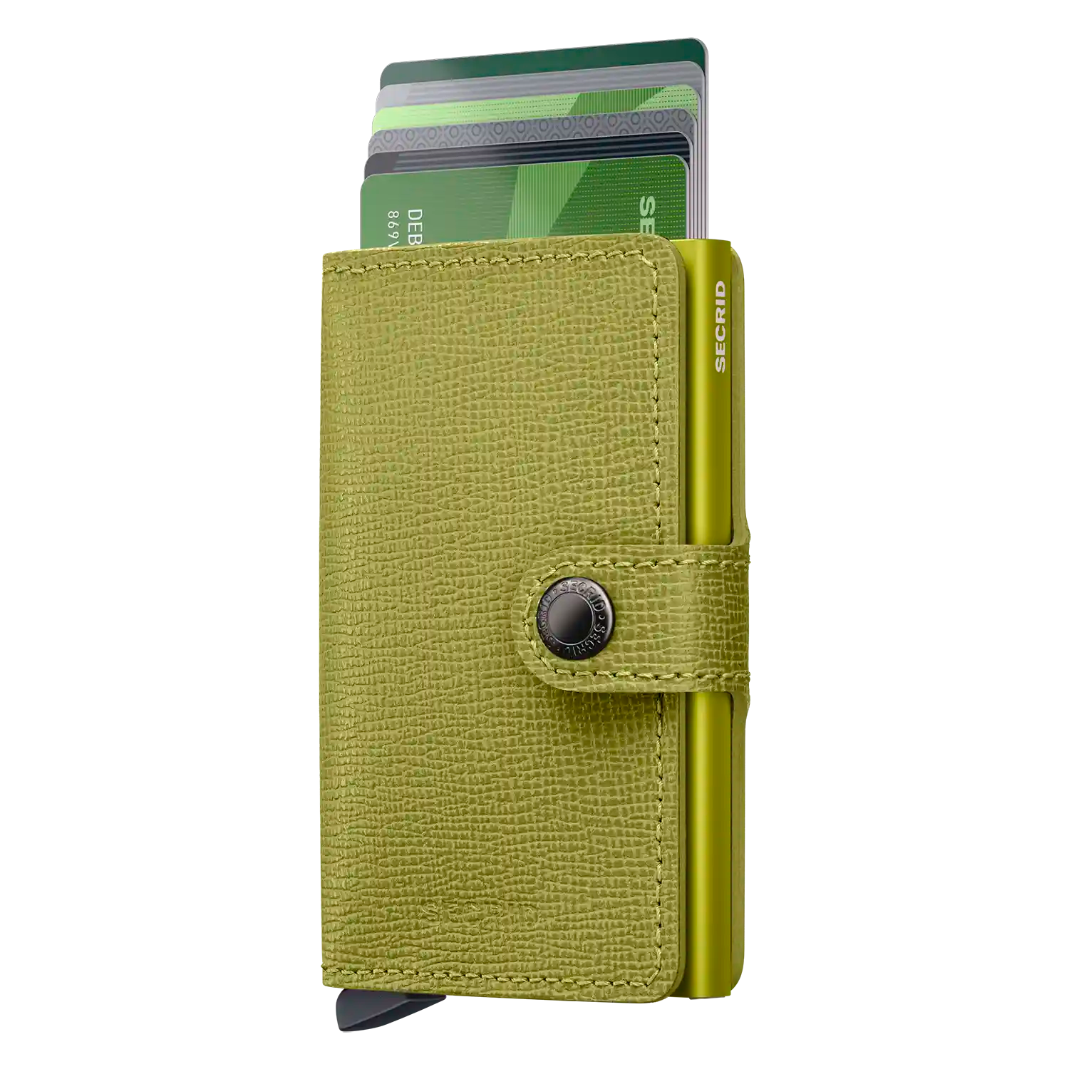 Secrid Miniwallet Lime Crisple - Veganes Leder mit strukturierter Oberfläche