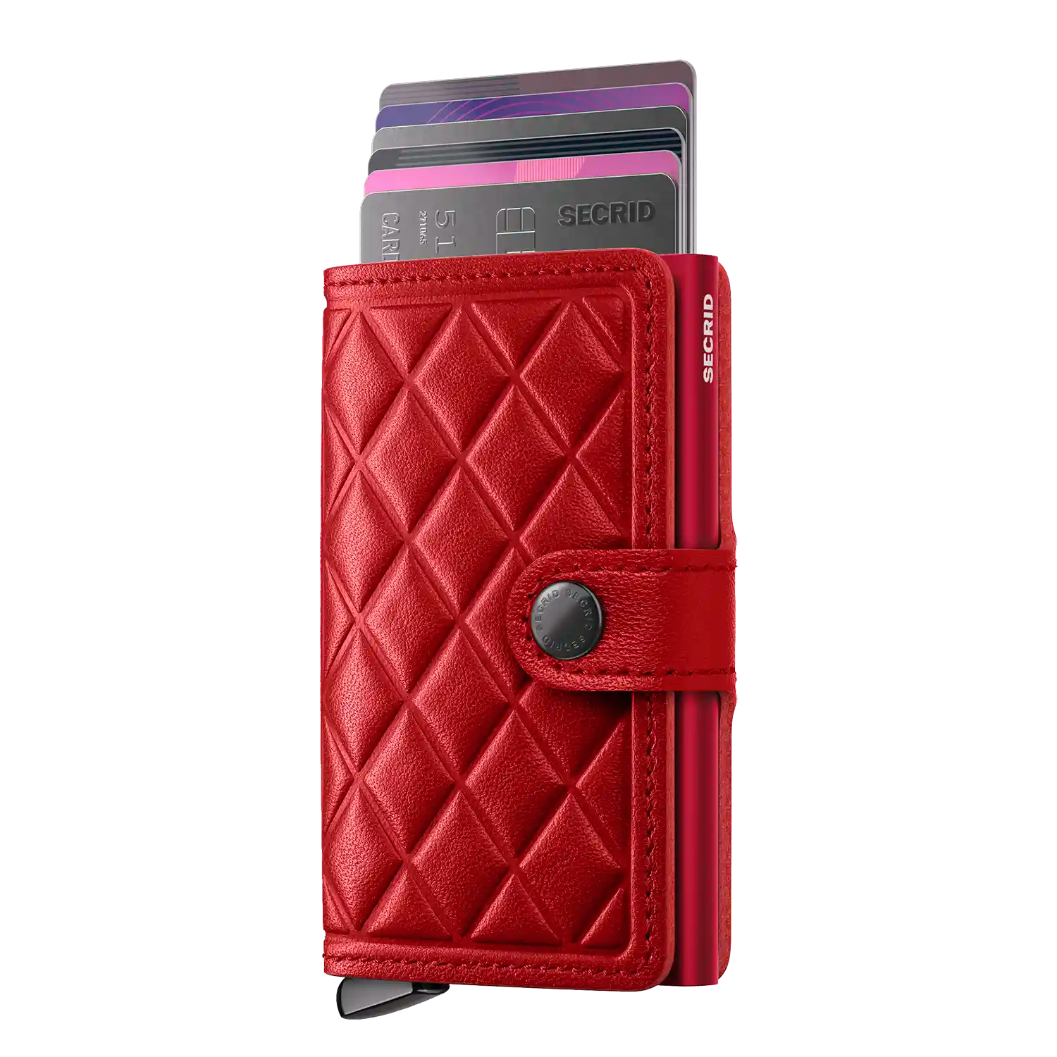 Secrid Miniwallet Emboss Diamond Red Premium Kollektion 10 cm Wallet aus geprägtem Leder