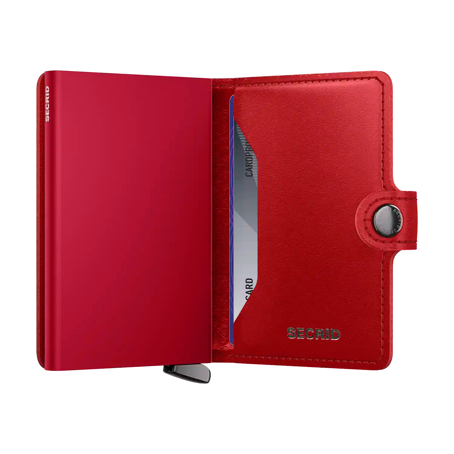 Innenansicht Secrid Premium Kollektion Miniwallet Emboss Diamond 10 cm Red mit Cardprotector