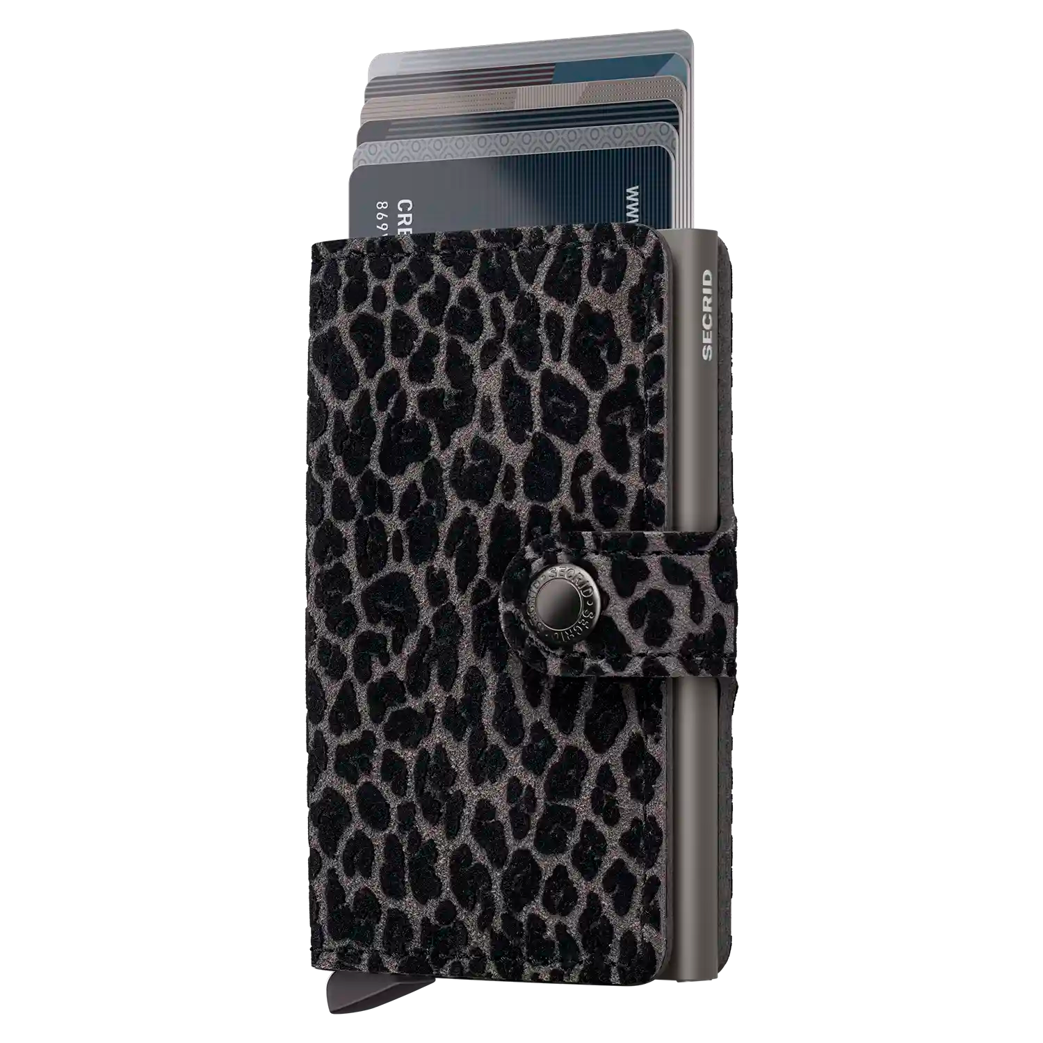 Secrid Wallets Miniwallet Leo 10 cm Grey - RFID-Blocker Mechanismus mit ausgeschobenen Karten