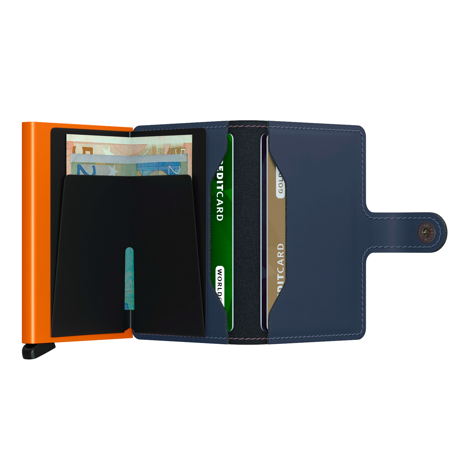 Secrid Wallets Miniwallet Matte 10 cm - nightblue-orange