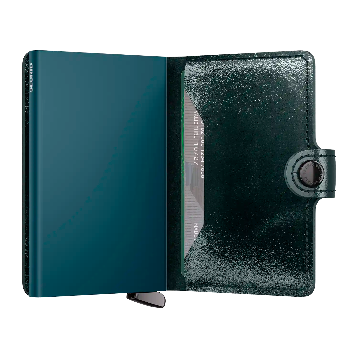 Innenansicht Secrid Premium Kollektion Miniwallet Naplak 10 cm Bottle Green mit Cardprotector