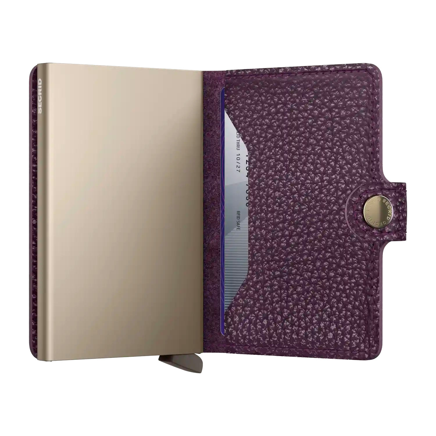 Secrid Miniwallet Pebble Grape geöffnet - Kompakte Geldbörse mit Fach für Karten
