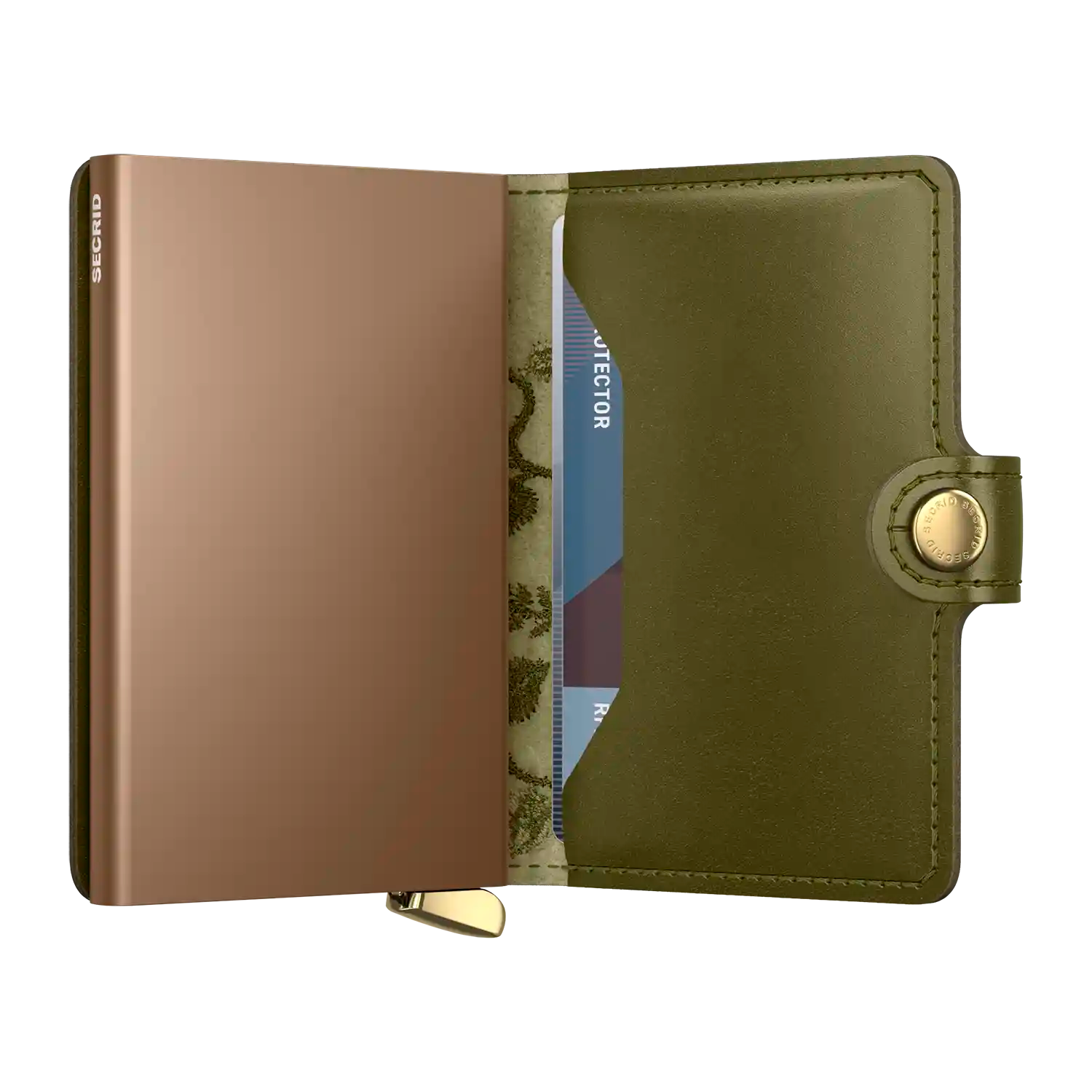 Secrid Premium Kollektion Miniwallet Stitch Floral 10 cm - Olive+