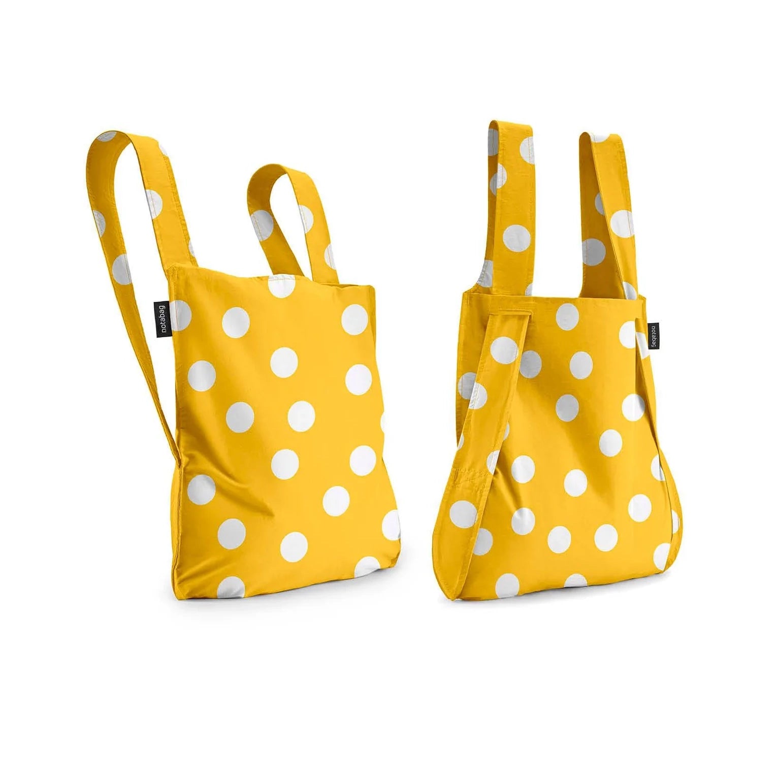 Notabag Original Golden Dots - Front- und Rückansicht der Tasche mit frühlichem Punktmuster