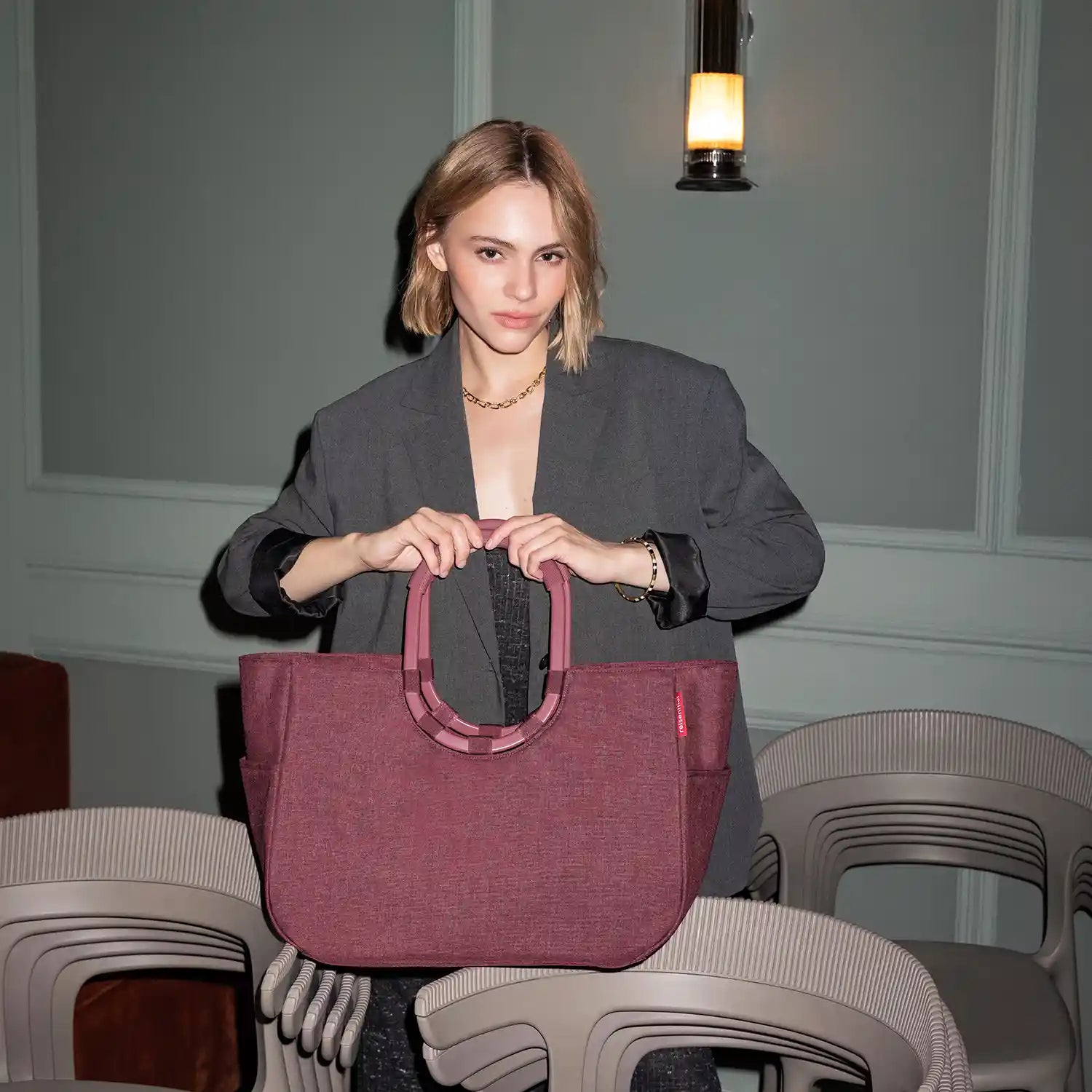 Reisenthel Einkaufstasche Loopshopper L Twist Maroon 46 cm als stilvoller Shopping-Begleiter
