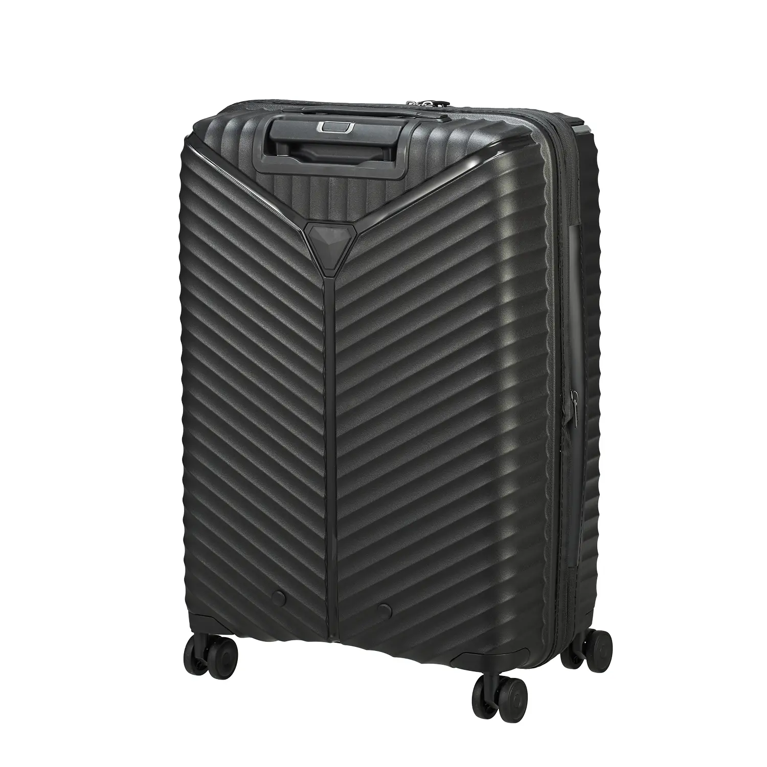 koffer-direkt.de Set Flight Lite II 4-Rollen Trolley 66 cm + Kulturtasche - Black
