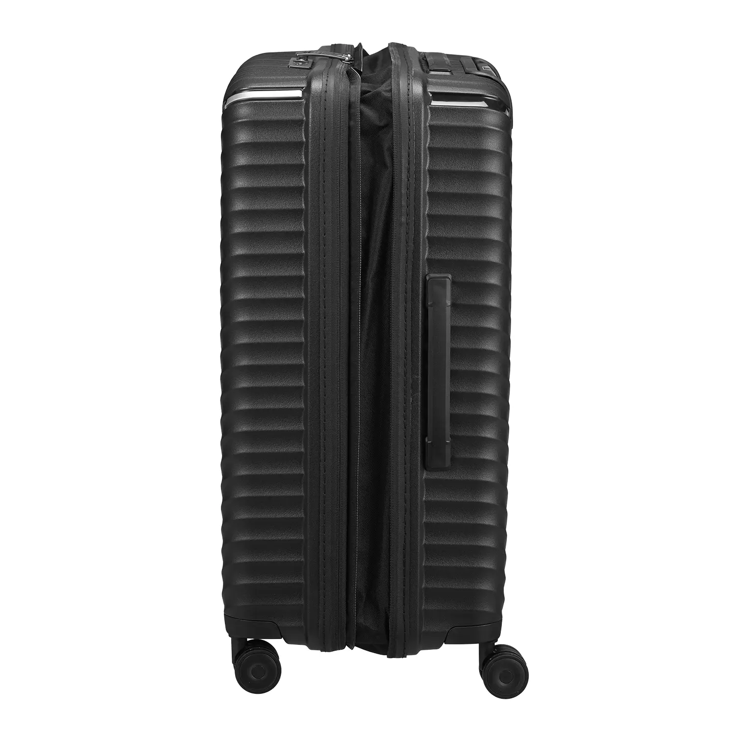 koffer-direkt.de Set Flight Lite II 4-Rollen Trolley 66 cm + Kulturtasche - Black
