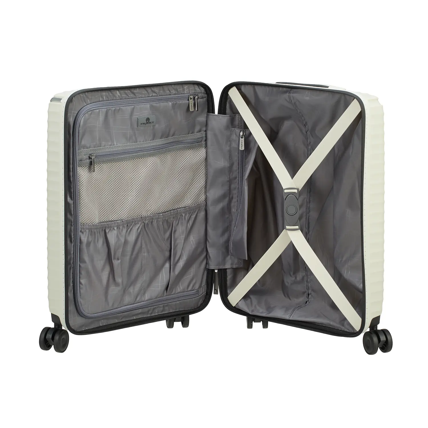 koffer-direkt.de Flight Lite II 4-Rollen Trolley Set M/S - Beige