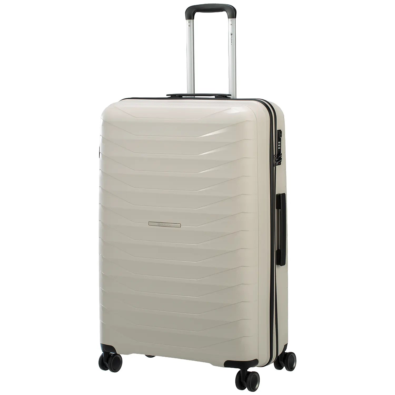 koffer-direkt.de PP15 4-Rollen Trolley L 78cm Light Beige - Großer Hartschalenkoffer für Fernreisen