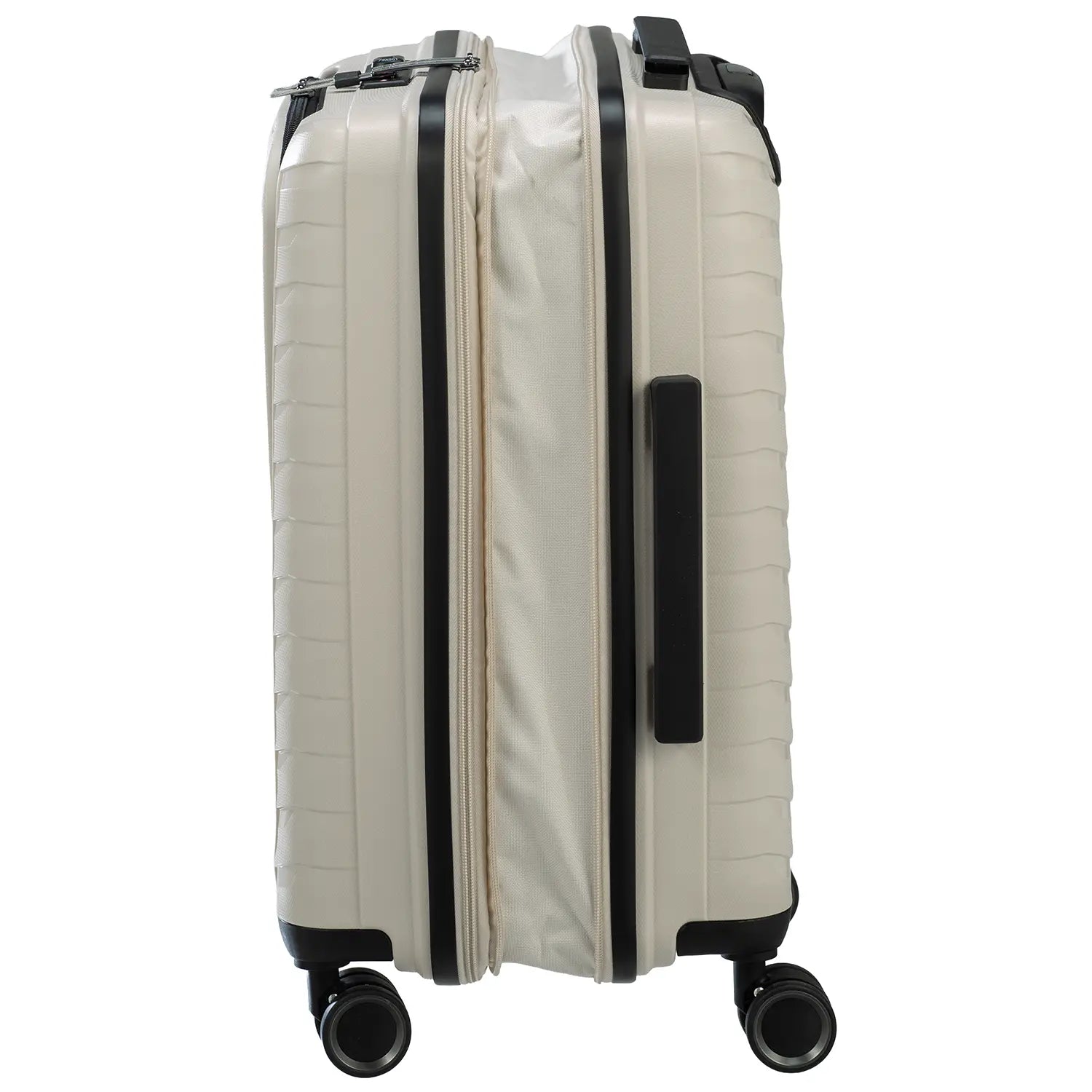 PP15 4-Rollen Trolley Light Beige - Kleiner Koffer mit Dehnfalte
