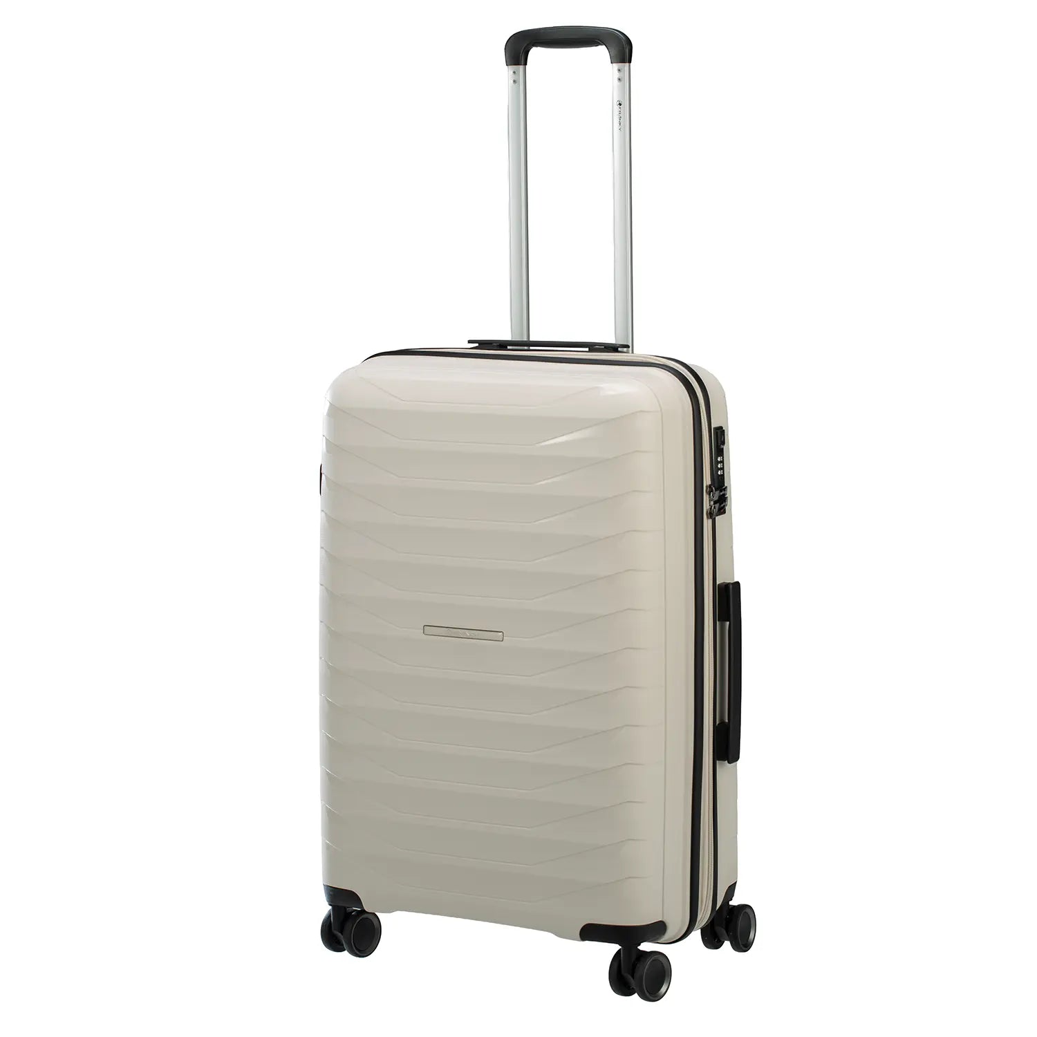 PP15 4-Rollen Trolley M 68 cm Light Beige - Mittlerer Reisekoffer 52 Liter mit Teleskopgriff