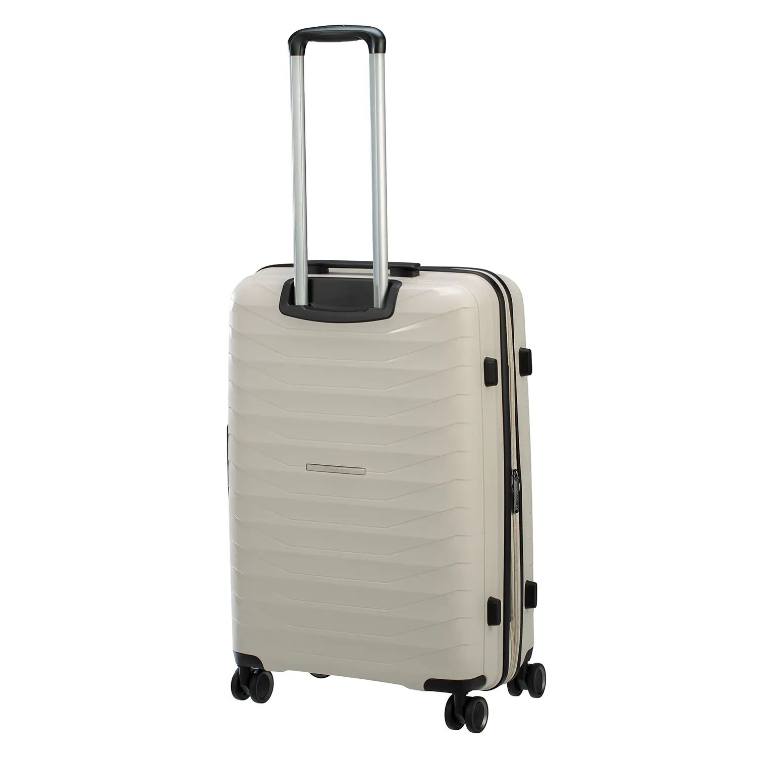 PP15 4-Rollen Trolley M 68 cm - Rückansicht mit ausgezogenem Teleskopgestänge