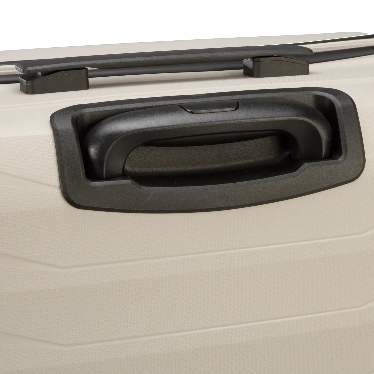 koffer-direkt.de PP15 4-Rollen Trolley M 68 cm in Light Beige mit ausziehbarem Teleskopgestänge und Tragegriffen