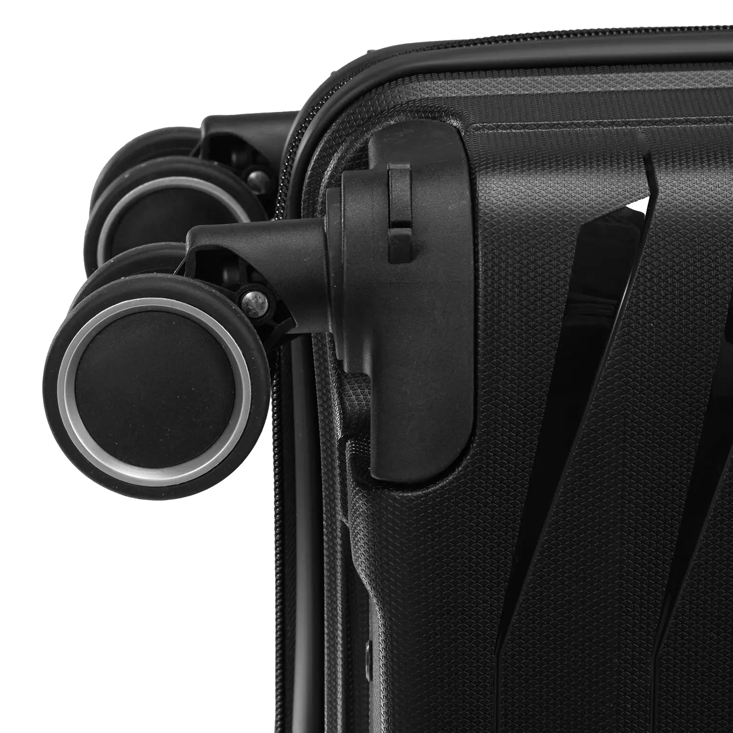 Franky PP15 Trolley L 78 cm - Detailansicht einer 360° Spinner-Rolle Black Hartgepäck