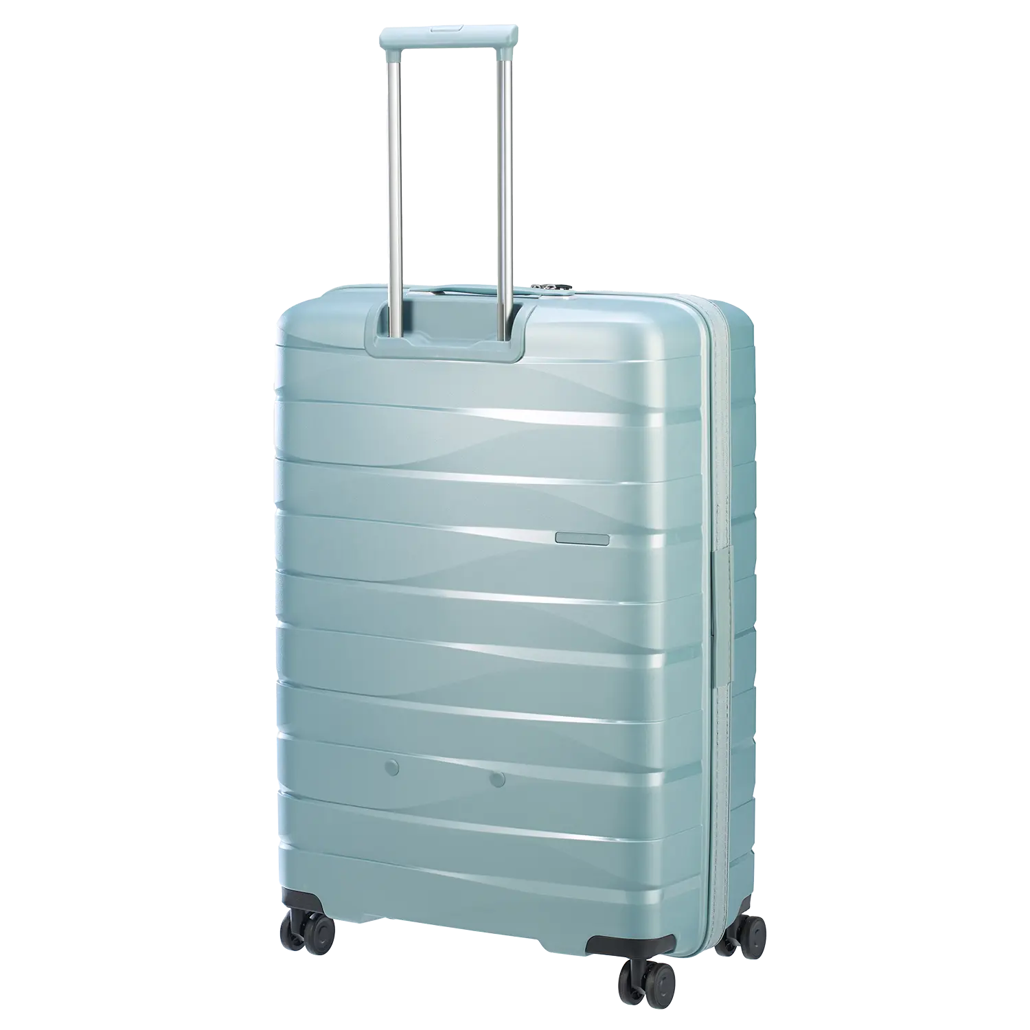 PP21 Trolley L 77cm green Rückseite - 4-Rollen Großkoffer mit robuster Hartschale