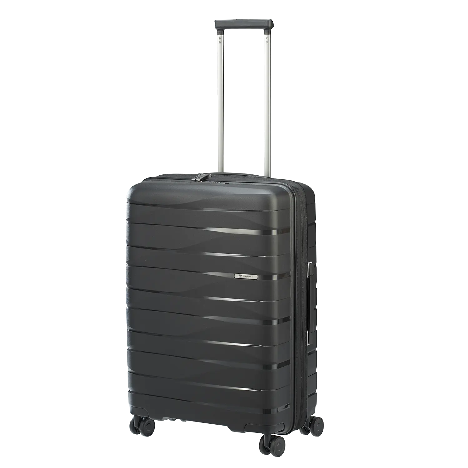 koffer-direkt.de PP21 Reisekoffer M 67cm schwarz - 4-Rollen Trolley mit Dehnfalte 57-63L
