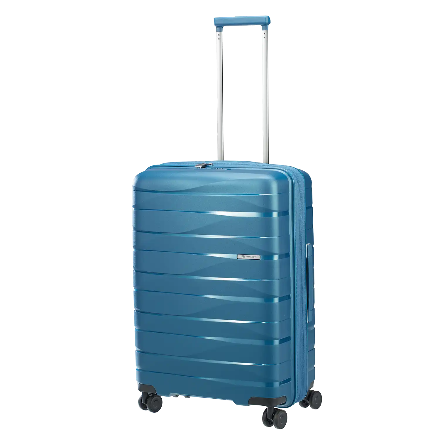 koffer-direkt.de PP21 Reisekoffer M 67cm blau - 4-Rollen Trolley mit Dehnfalte 57-63L