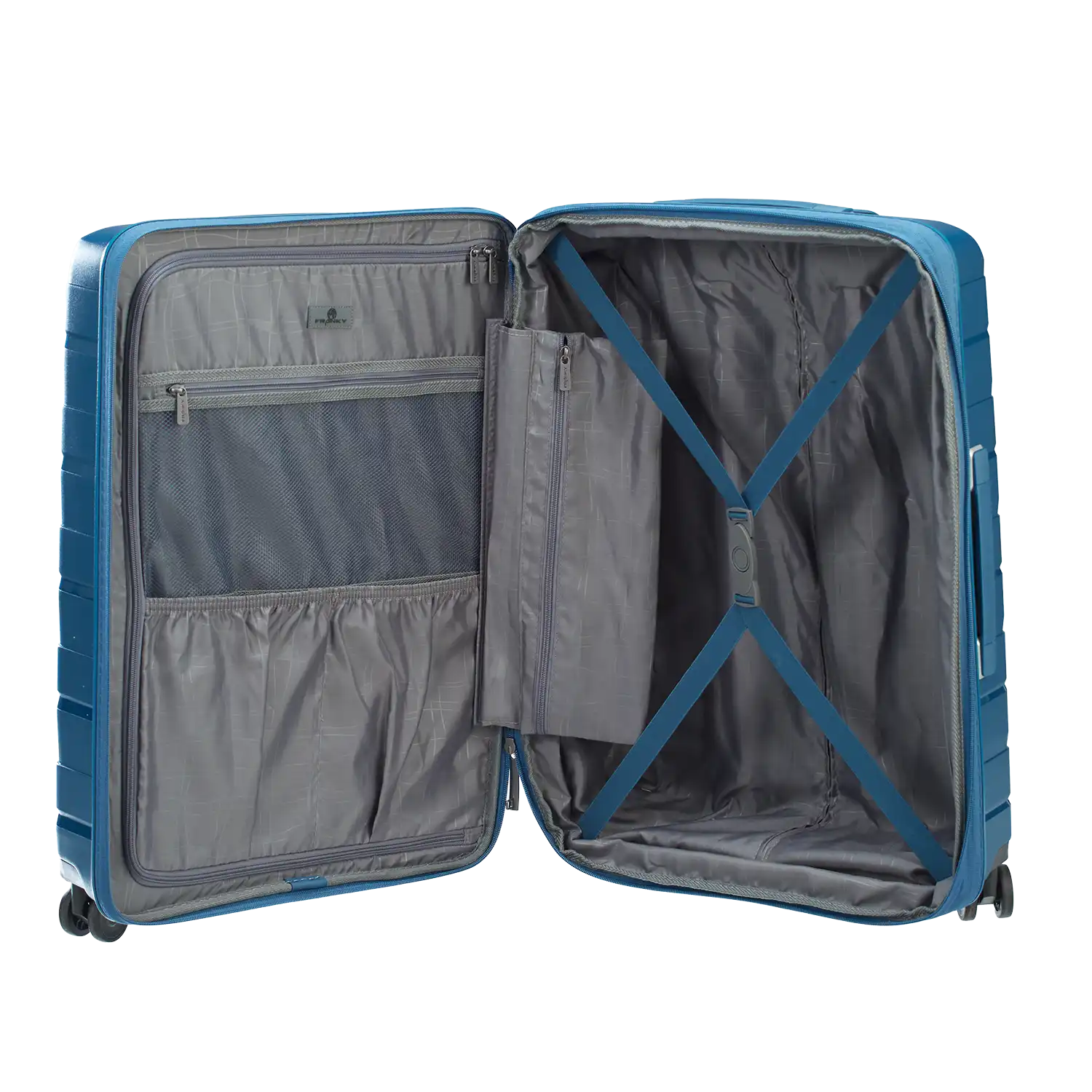 PP21 Trolley M Innenraum Blue Metallic - 57-63 Liter Packvolumen mit Packgurten und Trennwand