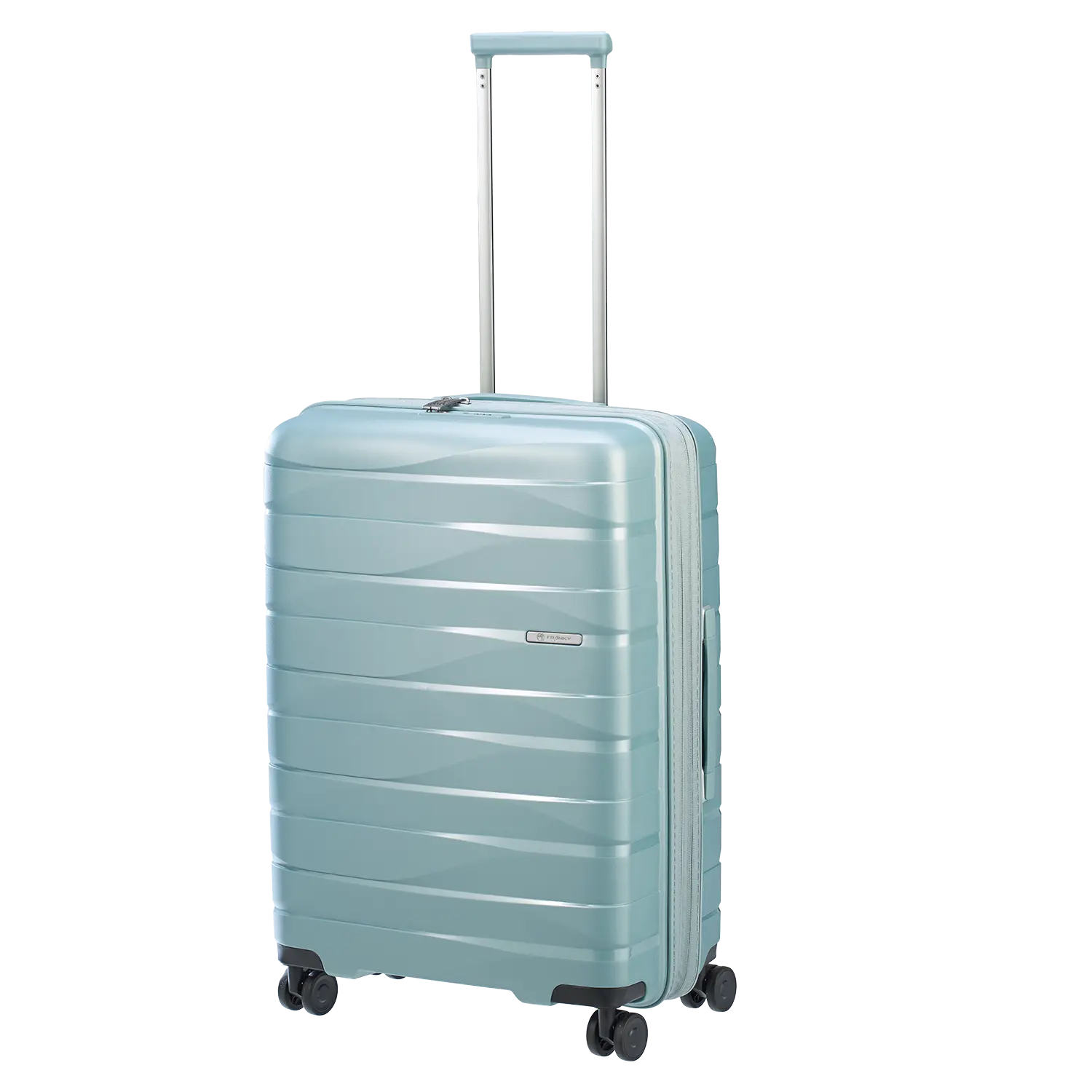 PP21 Mittelgroßer Reisekoffer 67cm green metallic - 4-Rollen Trolley mit Dehnfalte 57-63L