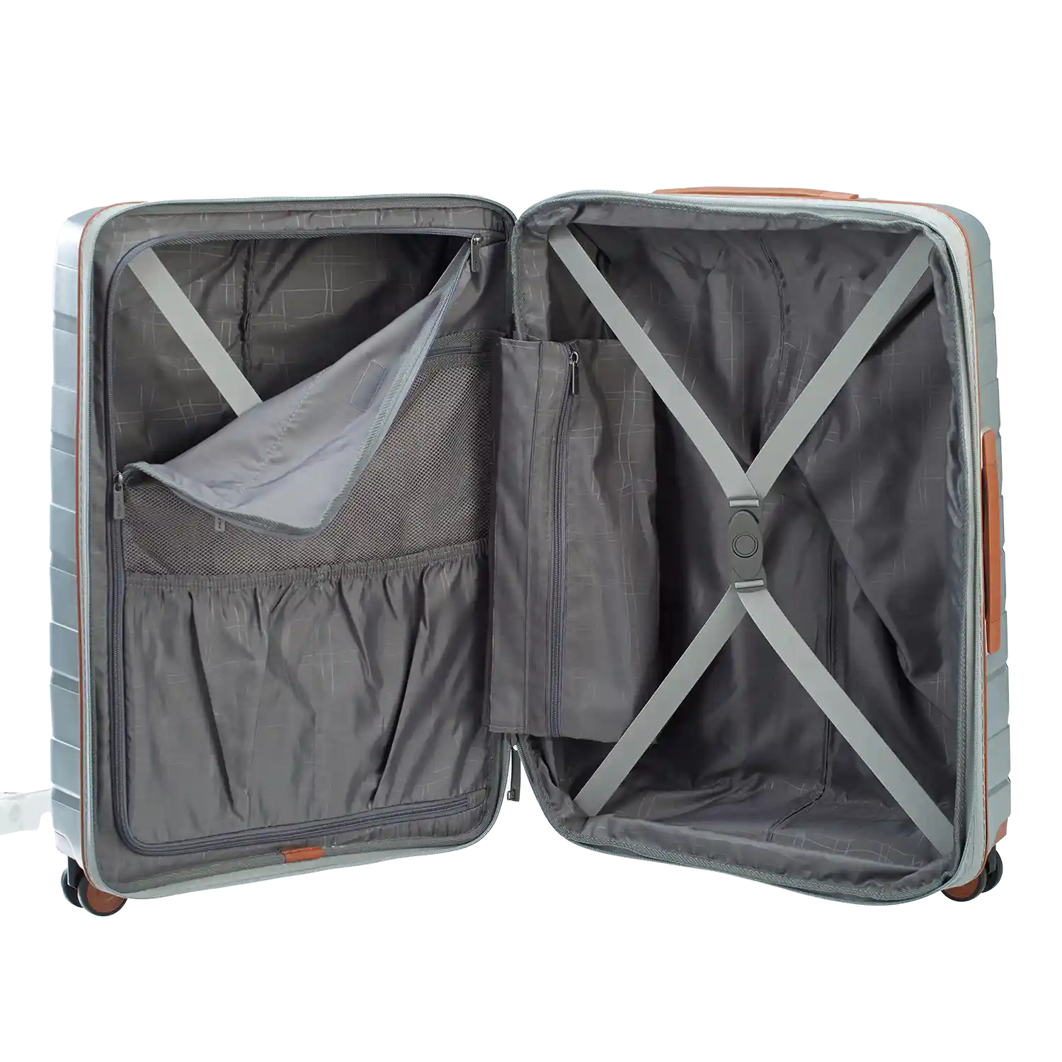 Innenansicht koffer-direkt.de PP21 Trolley 67 cm – durchdachtes Packsystem mit Trennwänden und Gurten