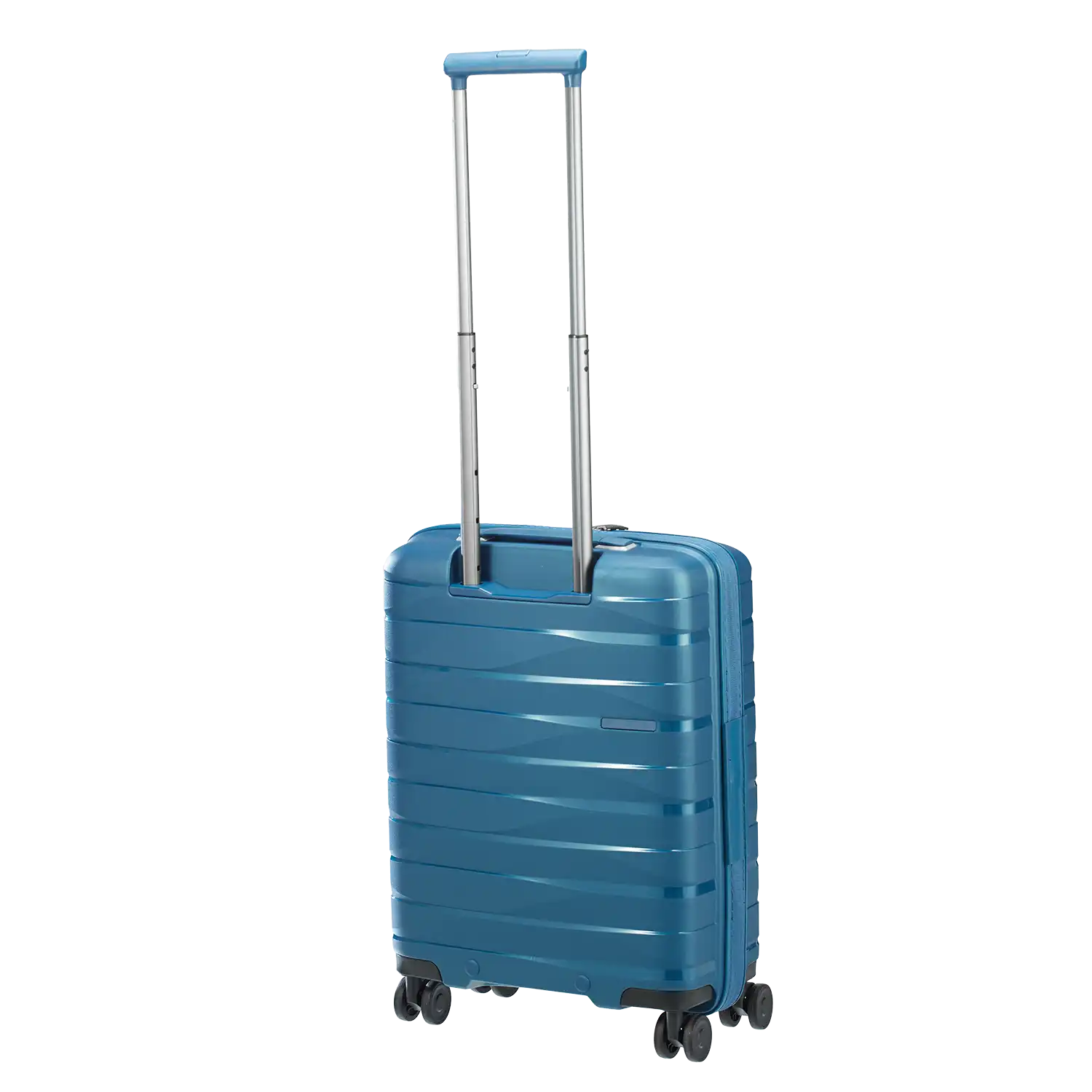 PP21 Trolley S Blue Metallic Rückseite - 4-Rollen Handgepäck mit robuster Hartschale