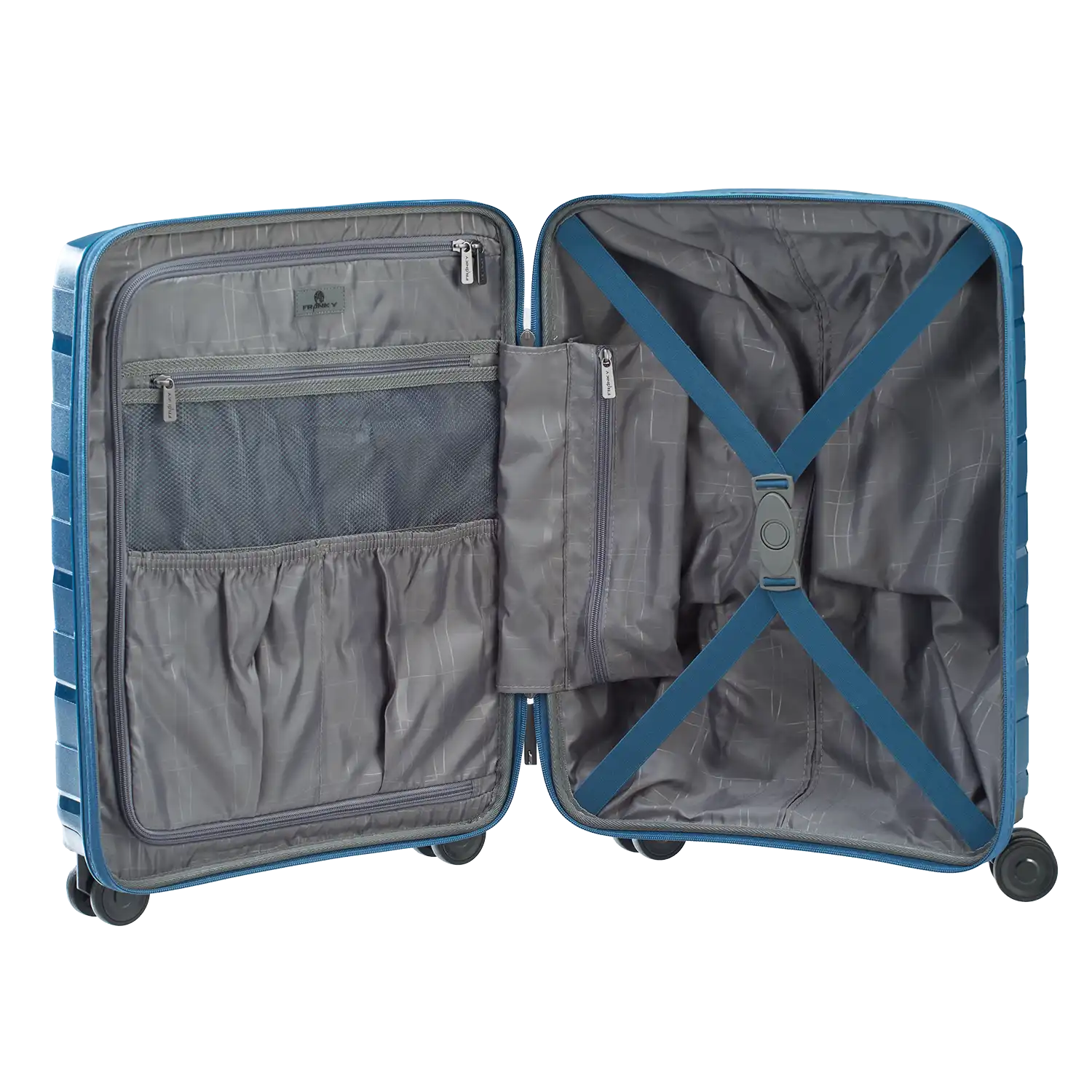 PP21 Kabinentrolley Innenraum blue - 33 Liter Packvolumen mit Packgurten und Fächern