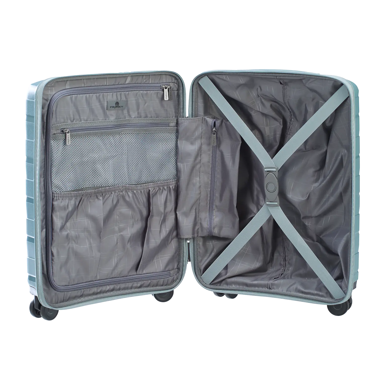 PP21 Kabinentrolley Innenraum green - 33 Liter Packvolumen mit Packgurten und Fächern