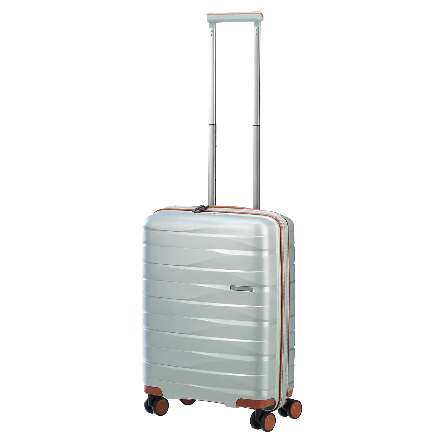 koffer-direkt.de PP21 4-Rollen Trolley S 55 cm Silver Metallic – eleganter Handgepäckkoffer im Metallic-Look