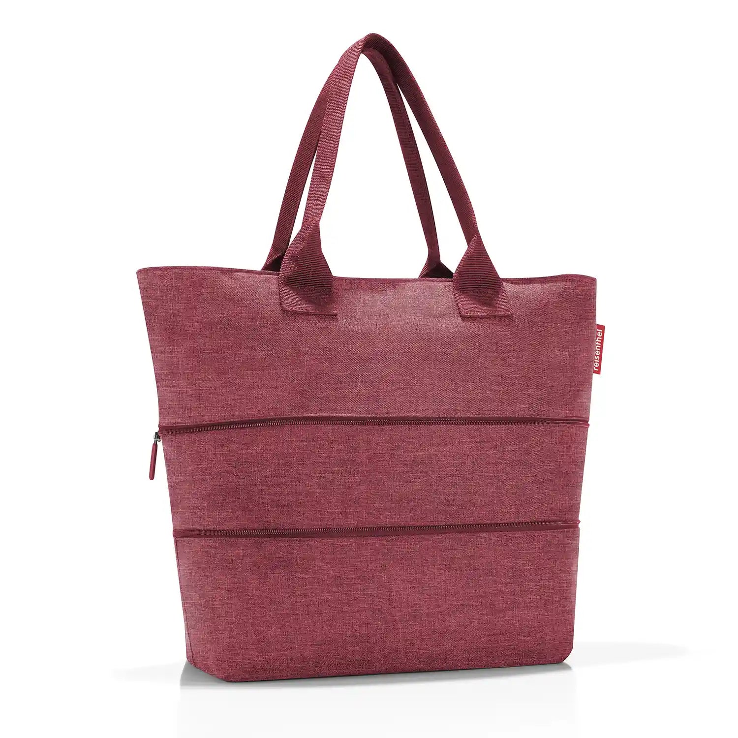 Frontansicht Reisenthel Shopper e1 Twist Maroon – kompakte Einkaufstasche mit Dehnfalte