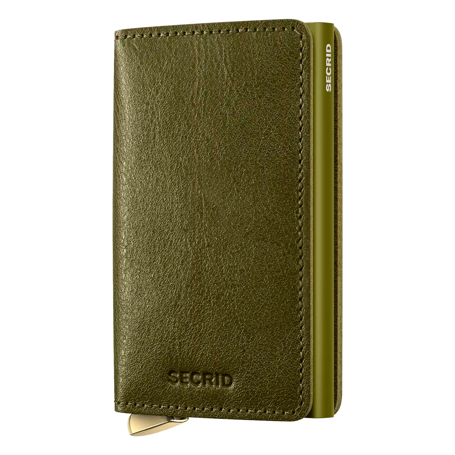 Secrid Premium Kollektion Slimwallet Basco 10 cm Olive – exklusives Leder-Portemonnaie in Grün