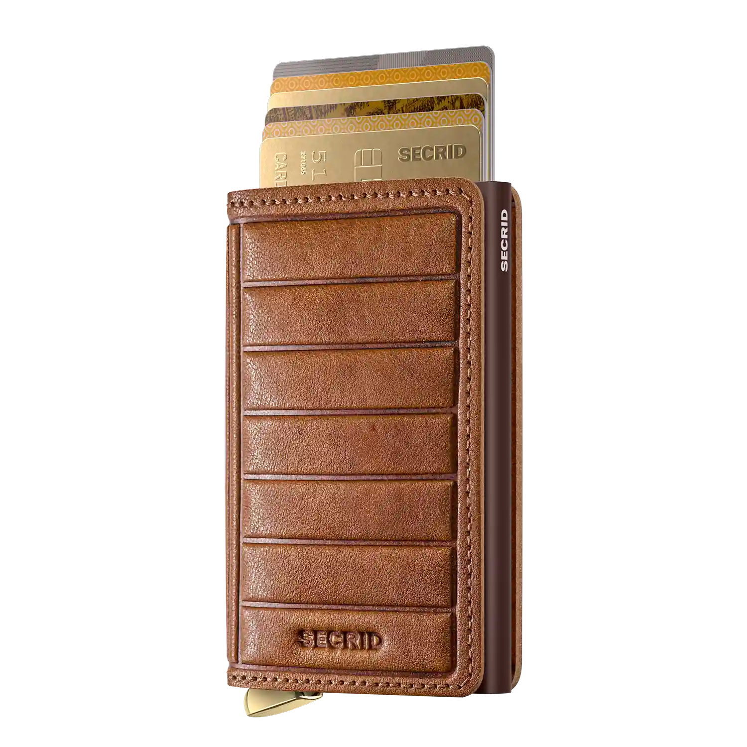 Secrid Premium Kollektion Slimwallet Emboss Lines 10 cm - Cognac+